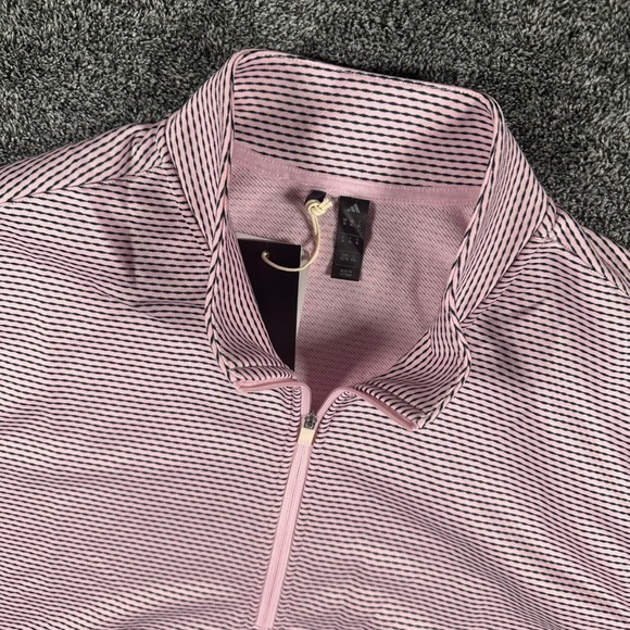 adidas Other - Adidas Pullover Mens XL PERF PRT 1/4 Z Pink Striped NEW Long Sleeve Golf Active